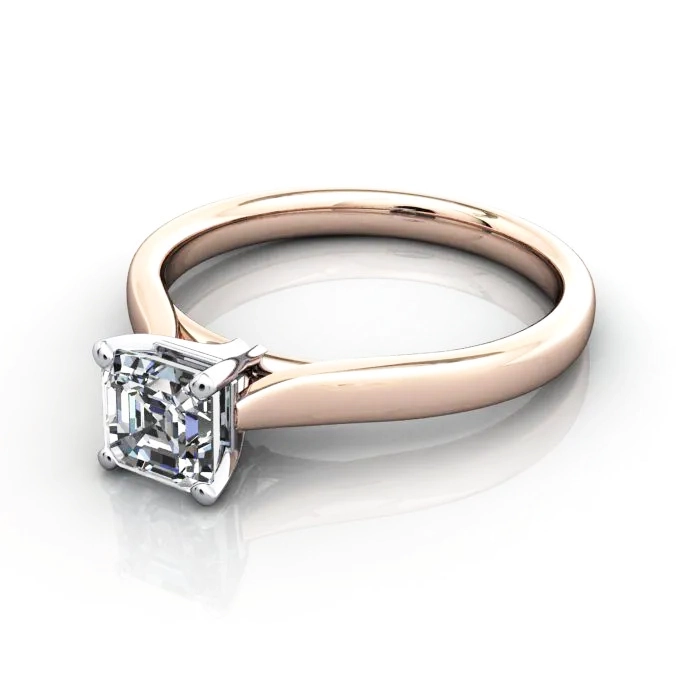 Solitaire-Diamond-Ring-Asscher-RS41-Rose-Gold-LF Solitaire-Diamond-Ring-Asscher-RS41-Rose-Gold-LF