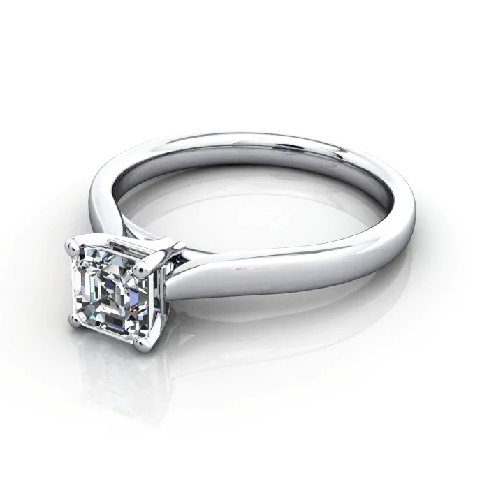 Solitaire-Diamond-Ring-Asscher-RS41-Platinum-LF Solitaire-Diamond-Ring-Asscher-RS41-Platinum-LF