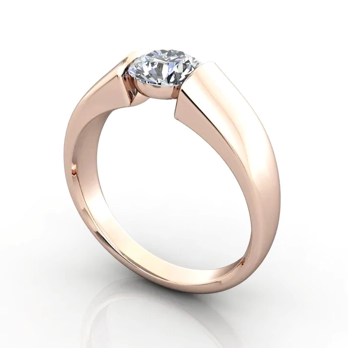 Solitaire-Diamond-Ring-RS40-Rose-Gold-Round-Brilliant-3D Solitaire-Diamond-Ring-RS40-Rose-Gold-Round-Brilliant-3D