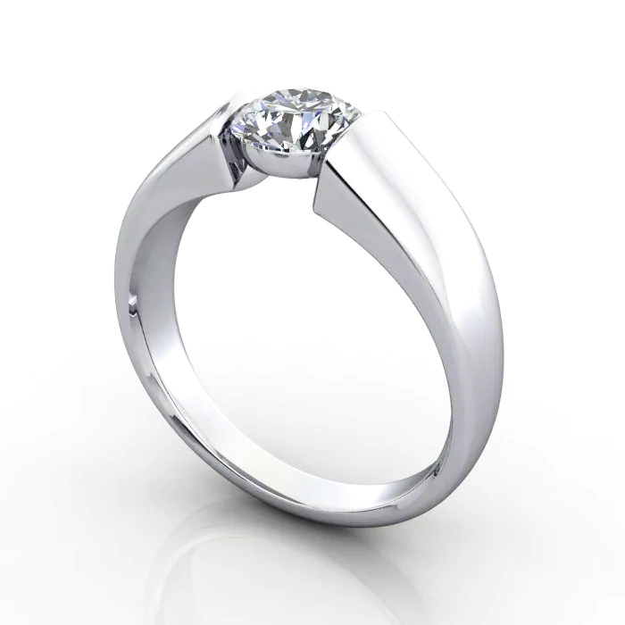 Solitaire-Diamond-Ring-RS40-Platinum-Round-Brilliant-3D Solitaire-Diamond-Ring-RS40-Platinum-Round-Brilliant-3D