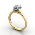 Marquise Engagement Ring, Yellow Gold, RS34, 3D Marquise Engagement Ring, Yellow Gold, RS34, 3D