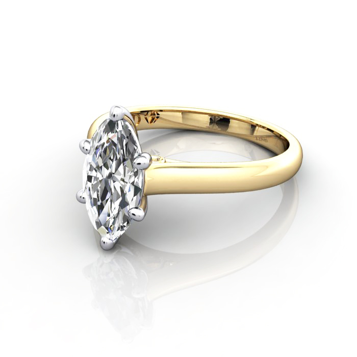 Marquise Engagement Ring, Yellow Gold, RS34, LF Marquise Engagement Ring, Yellow Gold, RS34, LF