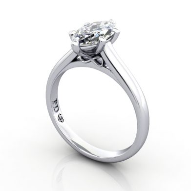 Marquise Engagement Ring, Platinum, RS34, 3D