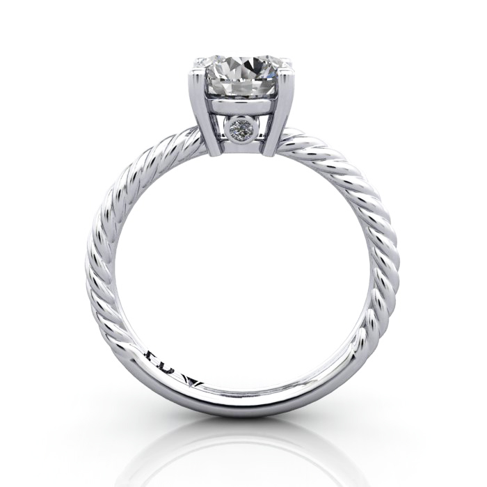 Solitaire Diamond Ring, RS47, White Gold, TF