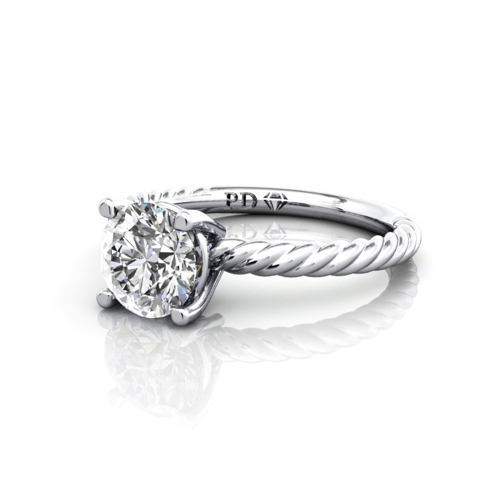 Solitaire Diamond Ring, RS47, White Gold, LF