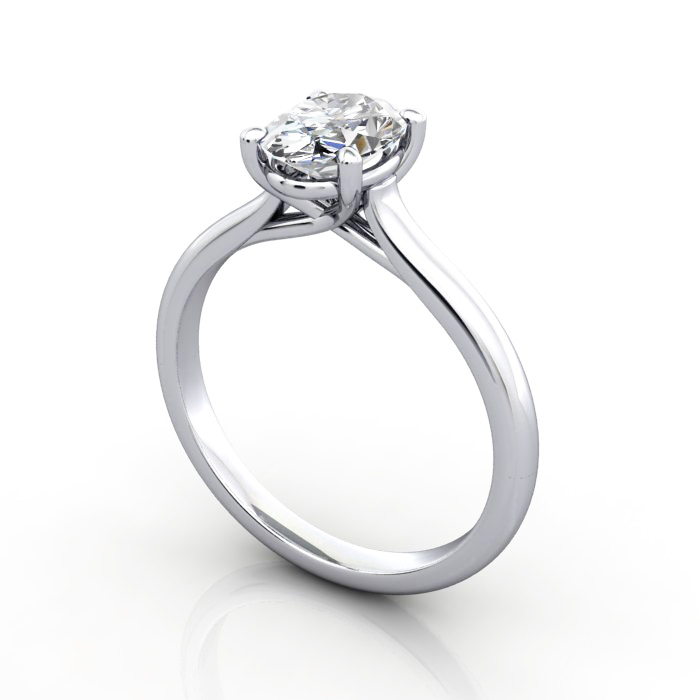 Diamond Solitaire RS44 Oval Platinum 3D Diamond Solitaire RS44 Oval Platinum 3D