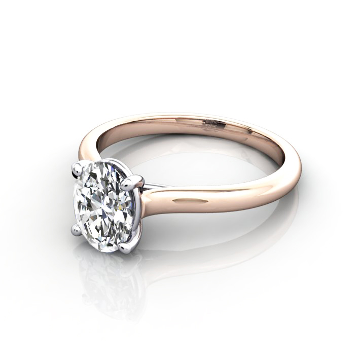 Diamond Solitaire RS44 Oval Rose LF
