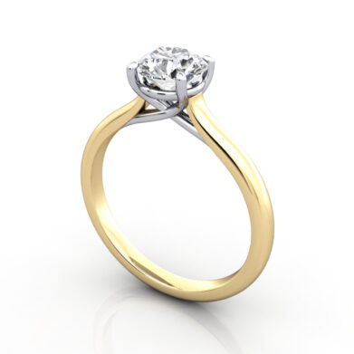 Diamond Solitaire RS44 Round Yellow 3D
