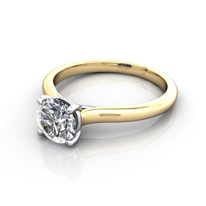 Diamond Solitaire RS44 Round Yellow LF
