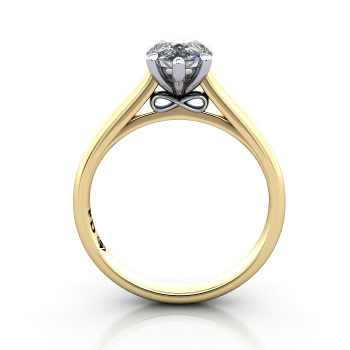 Pear Shape Engagement Ring, Yellow Gold, RS34, TF Pear Shape Engagement Ring, Yellow Gold, RS34, TF