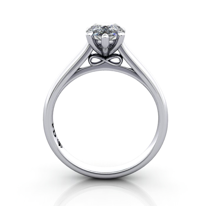 Pear Shape Engagement Ring, White Gold, RS34, TF Pear Shape Engagement Ring, White Gold, RS34, TF