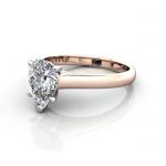 Pear Shape Engagement Ring, Rose Gold, RS34, LF Pear Shape Engagement Ring, Rose Gold, RS34, LF