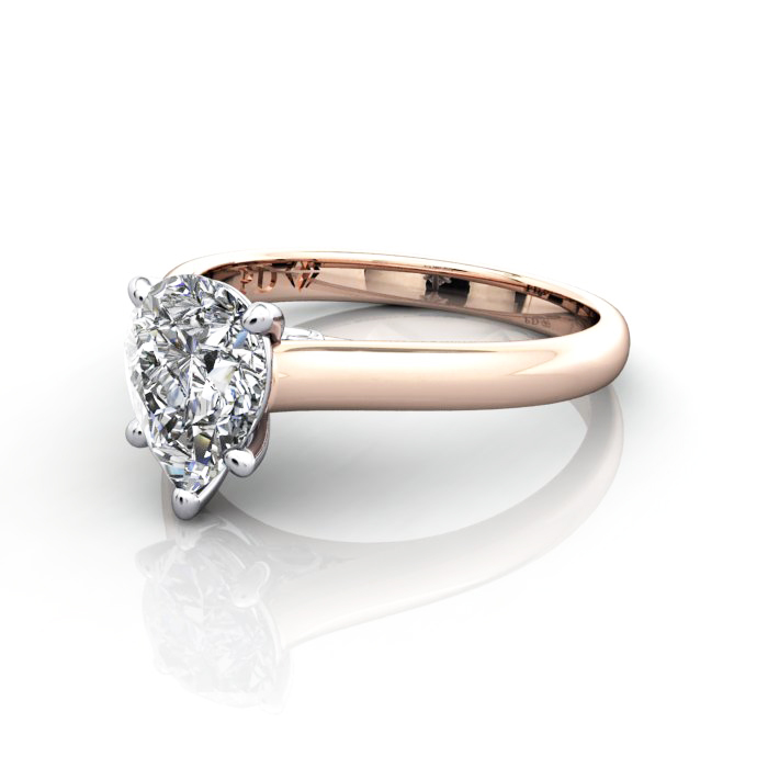 Pear Shape Engagement Ring, Rose Gold, RS34, LF Pear Shape Engagement Ring, Rose Gold, RS34, LF
