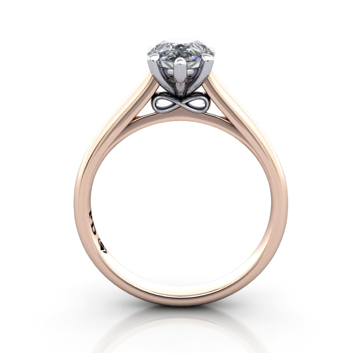Pear Shape Engagement Ring, Rose Gold, RS34, TF Pear Shape Engagement Ring, Rose Gold, RS34, TF