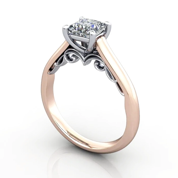 Solitaire-Diamond-Ring-RS35-Rose-Gold-Princess-Cut-3D