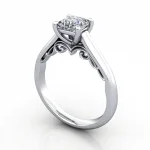 Solitaire-Diamond-Ring-RS35.-Platinum-Princess-Cut-3D Solitaire-Diamond-Ring-RS35.-Platinum-Princess-Cut-3D