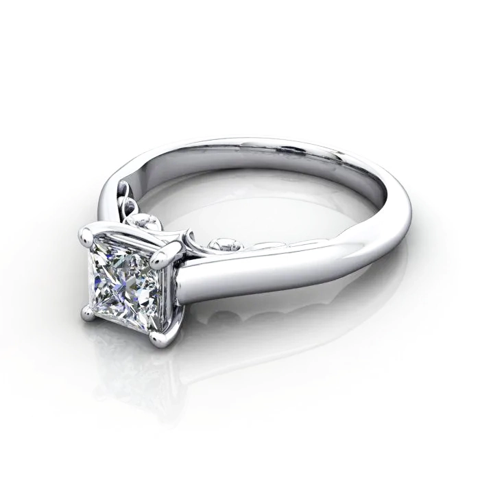 Solitaire-Diamond-Ring-RS35.-Platinum-Princess-Cut-LF Solitaire-Diamond-Ring-RS35.-Platinum-Princess-Cut-LF