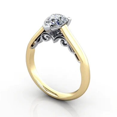 Solitaire-Diamond-Ring-RS35-Yellow-Gold-Pear-Diamond-3D