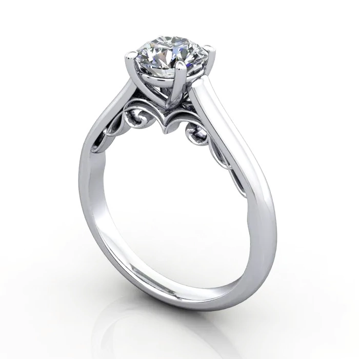 Solitaire-Diamond-Ring-RS35.-Platinum-Round-Brilliant-3D Solitaire-Diamond-Ring-RS35.-Platinum-Round-Brilliant-3D