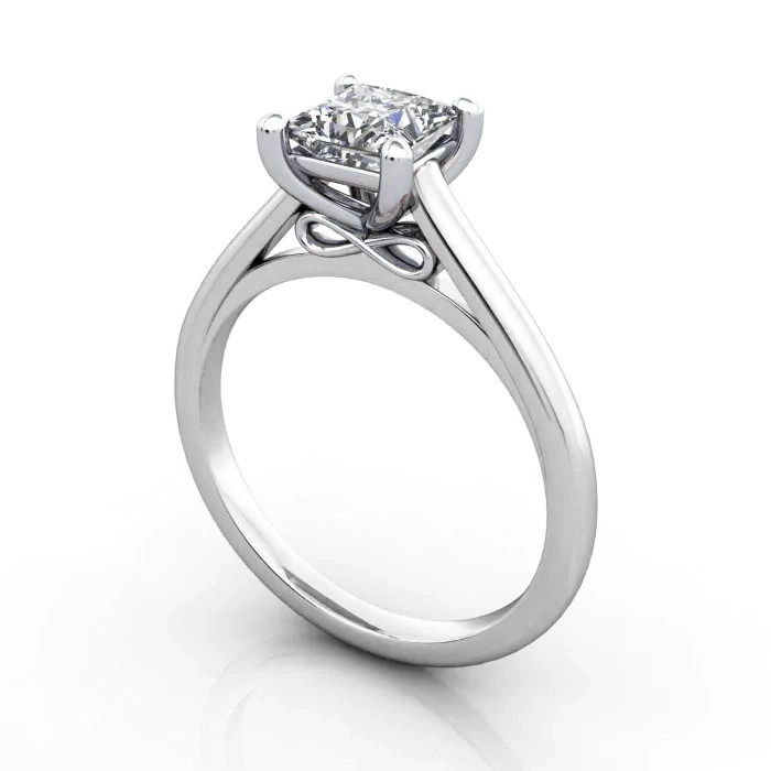 Solitaire-Diamond-Ring-RS34.-Platinum-Princess-Cut-3D Solitaire-Diamond-Ring-RS34.-Platinum-Princess-Cut-3D