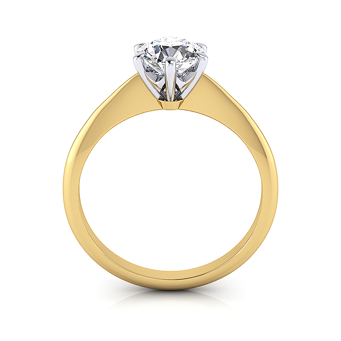 Engagement Ring, Yellow, Round Cut Diamond, RSA4, TF Engagement Ring, Yellow, Round Cut Diamond, RSA4, TF