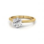 Engagement Ring, Yellow, Round Cut Diamond, RSA4, LF Engagement Ring, Yellow, Round Cut Diamond, RSA4, LF