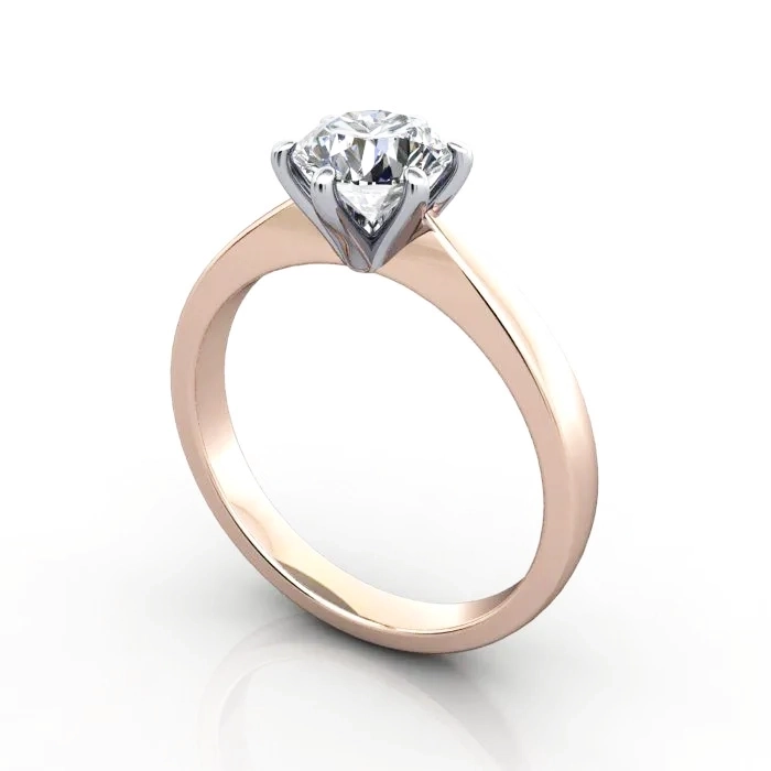 Diamond-Ring-Solitaire-Round-Brilliant-RS23-Rose-3D Diamond-Ring-Solitaire-Round-Brilliant-RS23-Rose-3D