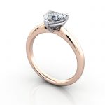 Heart Engagement Ring, RS7, Rose Gold, 3D, Thumbnail