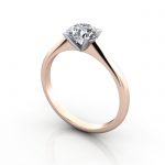 Engagement Ring, Rose Gold, Round Cut Diamond, RS3, 3D, Thumbnail