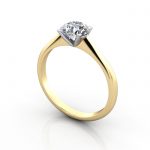 Engagement Ring, Yellow, Round Cut Diamond, RS3, 3D, Thumbnail