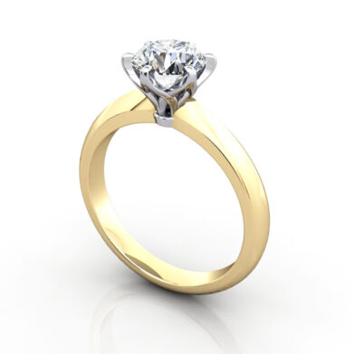 Engagement Ring, Round Brilliant, RS15, Yellow Gold, 3D