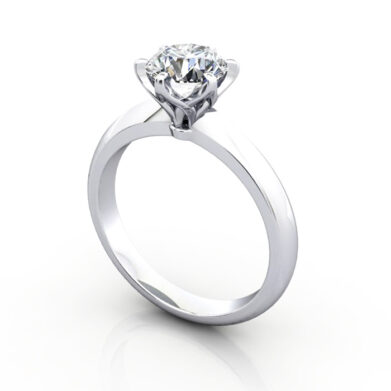 Engagement Ring, Round Brilliant, RS15, White Gold, 3D