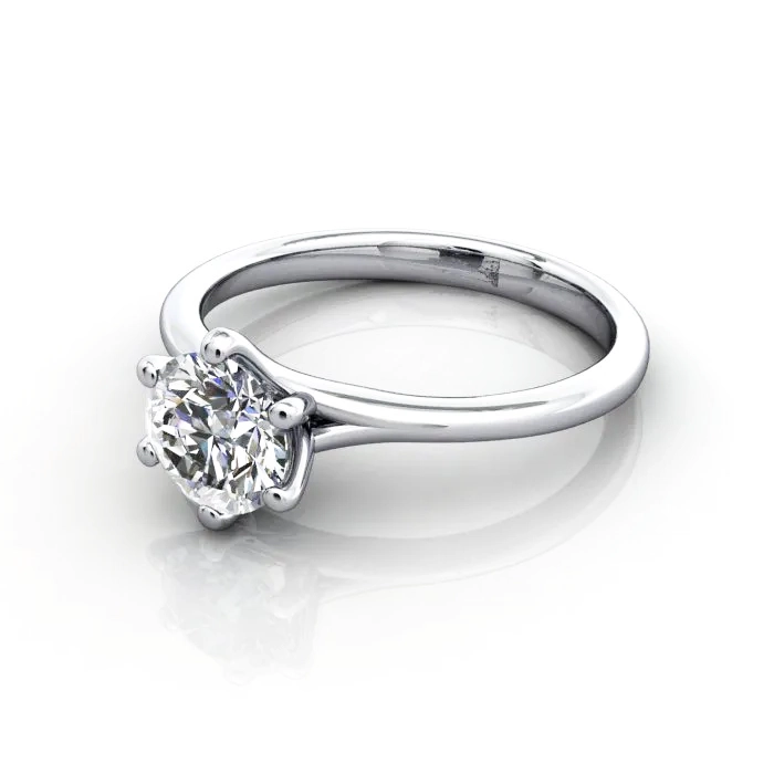 Diamond-Ring-Solitaire-Round-Brilliant-RS13-White Gold-LF Diamond-Ring-Solitaire-Round-Brilliant-RS13-White Gold-LF