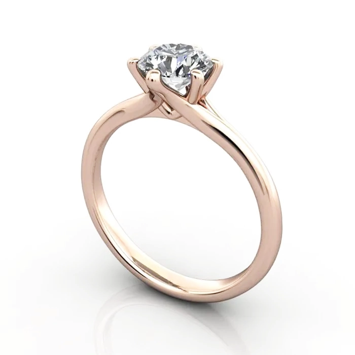 Diamond-Ring-Solitaire-Round-Brilliant-RS13-Rose-3D Diamond-Ring-Solitaire-Round-Brilliant-RS13-Rose-3D