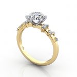 Video-Solitaire ring with scatter accents, RSA11, YG, 3D
