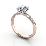 Video-Solitaire ring with twist accent, RSA7, RG, 3D