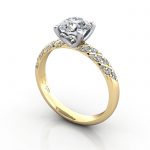 Video-Solitaire ring with twist accent, RSA7, YG, 3D