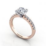 Video-Engagement Ring, RG, Round Brilliant cut diamond, RSA4, 3D