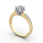 Video-Engagement Ring, YG, Round diamond, RSA3, 3D