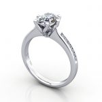 Video-Engagement Ring, Platinum, Oval diamond, RSA3, 3D