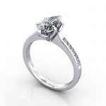 Video-Engagement Ring, Platinum, Marquise cut diamond, RSA3, 3D
