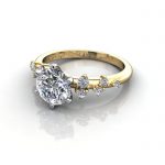 Solitaire ring with scatter accents, RSA11, YG, LF