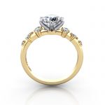 Solitaire ring with scatter accents, RSA11, YG, TF