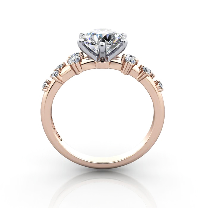Solitaire ring with scatter accents, RSA11, RG, TF