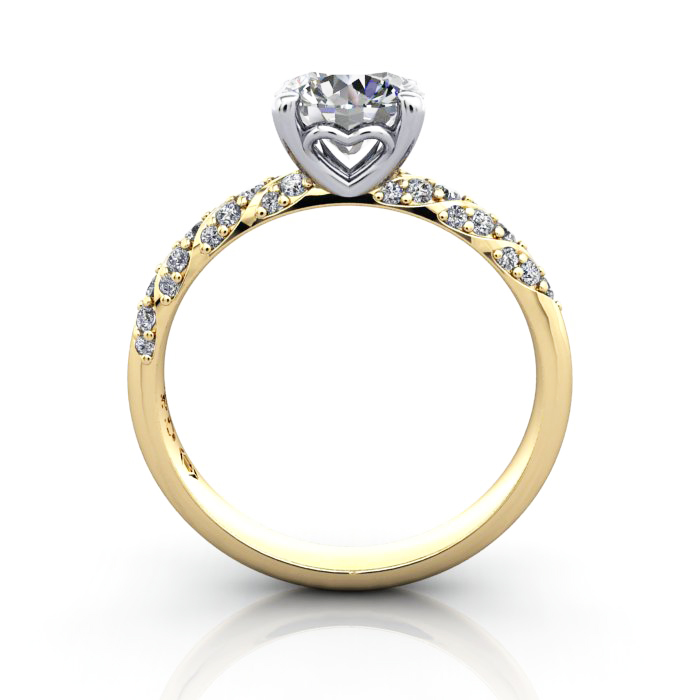 Solitaire ring with twist accent, RSA7, YG, TF