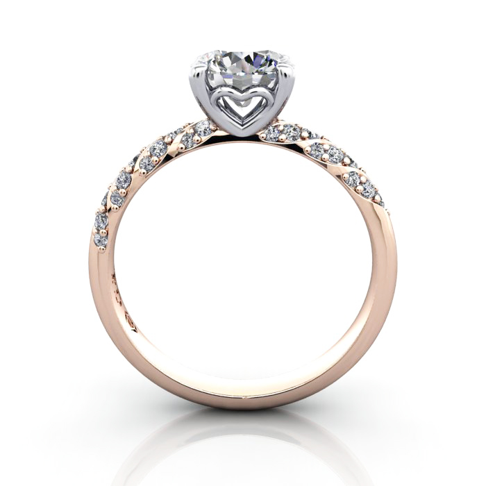 Solitaire ring with twist accent, RSA7, RG, TF