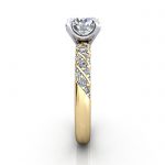 Solitaire ring with twist accent, RSA7, YG, SV