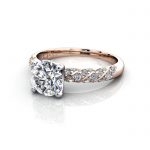 Solitaire ring with twist accent, RSA7, RG, LF