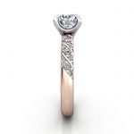 Solitaire ring with twist accent, RSA7, RG, SV