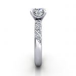 Solitaire ring with twist accent, RSA7, Plat, SV